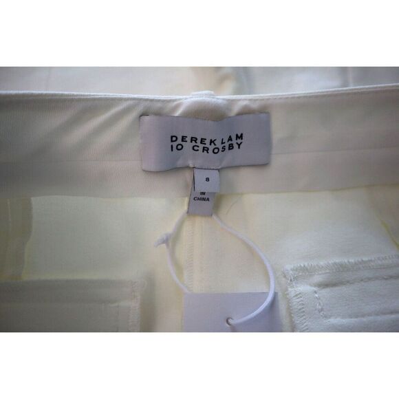 Derek Lam 10 Crosby Women Sz 8 Soft White Bronte Flat Front Cigarette Pants - Picture 4 of 13